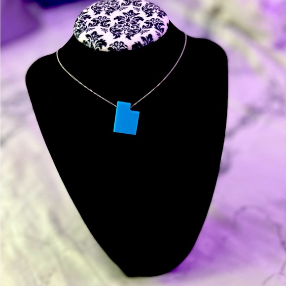 Eden Ruth RARE Turquoise “Utah” necklace 14k white gold Italy chain NWT - Picture 2 of 9